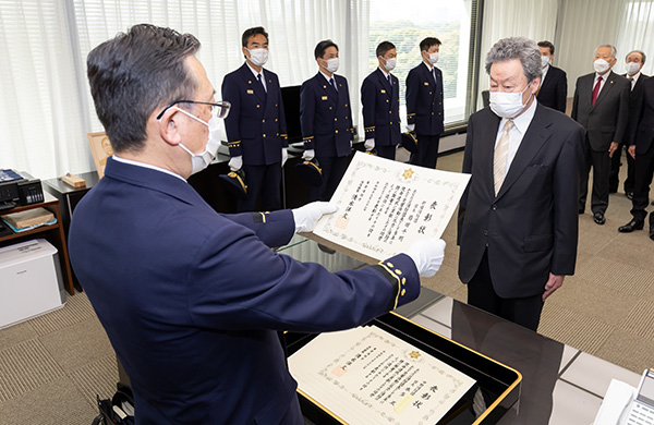 令和４年４月　前消防団長