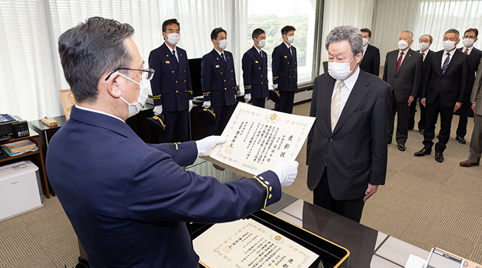 令和４年４月　前消防団長