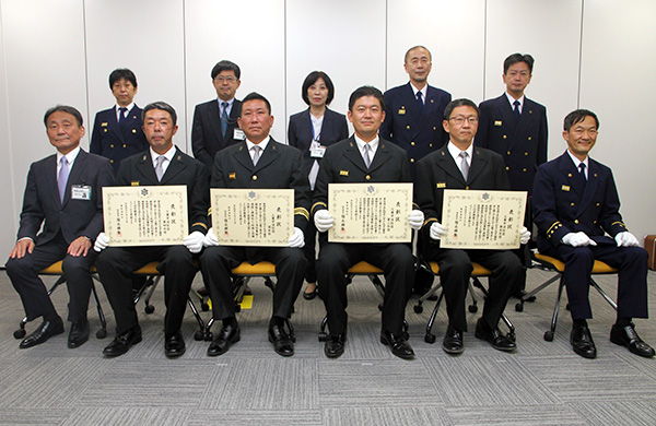 防災部長賞（団本部、第二分団、第四分団、第五分団）