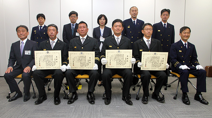 防災部長賞（団本部、第二分団、第四分団、第五分団）