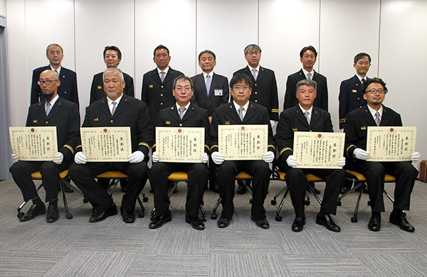 消防署長賞（第一分団、第三分団、第六分団、第八分団、第九分団、第十分団）