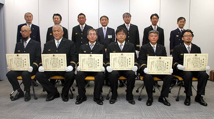 消防署長賞（第一分団、第三分団、第六分団、第八分団、第九分団、第十分団）